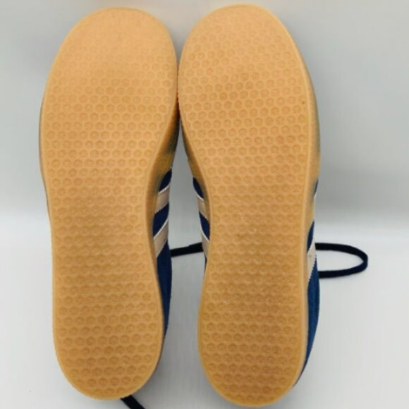 Adidas Gazelle Big Kids 6 or Women's 8 - Blue/Beige Stripes - Lightly Worn - Picture 3 of 8